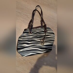 Michael Kors Stylish Zebra Print Tote Bag